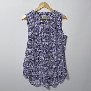 Kim Rogers purple & white sleeveless blouse women’s size medium